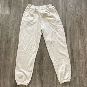 Closeout cream joggers with pockets
